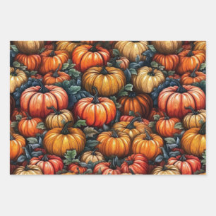 Feuille De Papier Cadeau Citrouilles de squash d'hiver