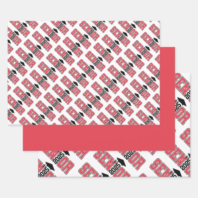 Feuille De Papier Cadeau Classe de 2025 Graduation (Lot)