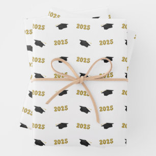 Feuille De Papier Cadeau Classe de Casquette et ballons Classic Grad 2025