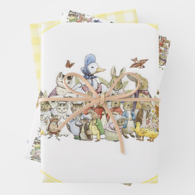 Feuille De Papier Cadeau Classic Peter le lapin fête d'anniversaire (En situation)