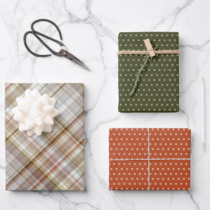 Feuille De Papier Cadeau Classique Taupe Beige Brown gris blanc En vichy