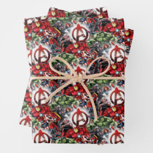 Feuille De Papier Cadeau Classiques Avengers Logo Lumineux du Groupe Aven