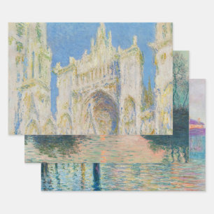 Feuille De Papier Cadeau Claude Monet Cathédrale de Rouen Portail Lumière d