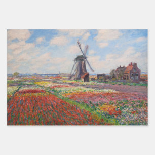 Feuille De Papier Cadeau Claude Monet - Champ de Tulipes en Hollande