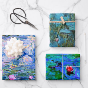 Feuille De Papier Cadeau Claude Monet de célèbres nénuphars