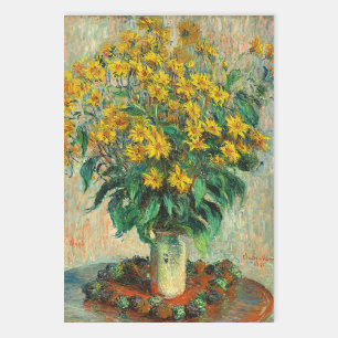 Feuille De Papier Cadeau Claude Monet - Fleurs d'artichauts de Jérusalem