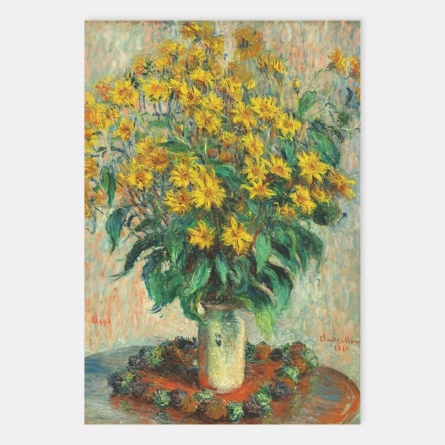 Feuille De Papier Cadeau Claude Monet - Fleurs d'artichauts de Jérusalem (Créateur téléchargé)