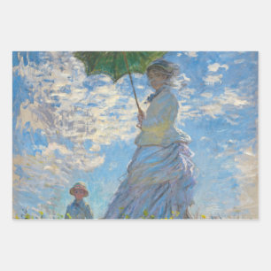 Feuille De Papier Cadeau Claude Monet - La Promenade, Femme avec un Parasol