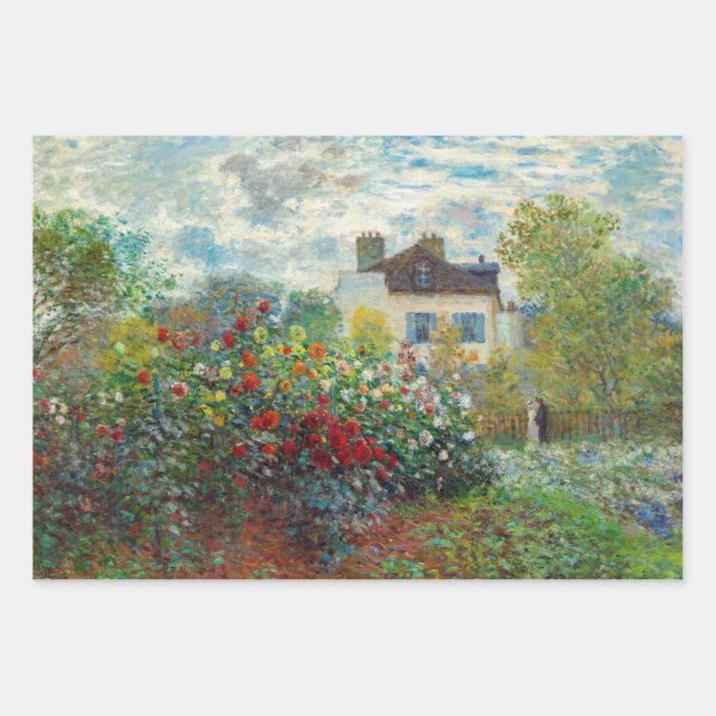 Feuille De Papier Cadeau Claude Monet - Le Jardin de l'Artiste à Argenteuil (Devant)