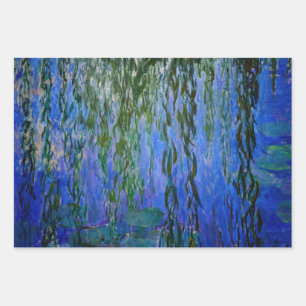 Feuille De Papier Cadeau Claude Monet - Lys d'eau avec saule plumant