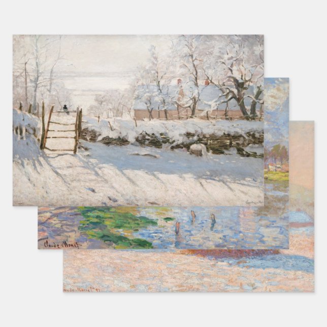 Feuille De Papier Cadeau Claude Monet - Sélection de chefs-d'oeuvre (Lot)