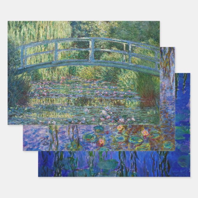 Feuille De Papier Cadeau Claude Monet - Sélection de chefs-d'oeuvre de nénu (Lot)