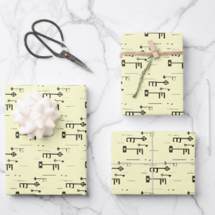 Feuille De Papier Cadeau Clé de squelette