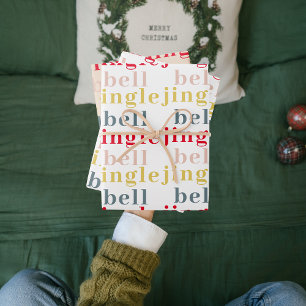 Feuille De Papier Cadeau Cloche de jingle colorée moderne