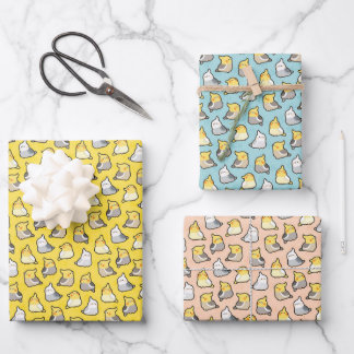 Feuille De Papier Cadeau Cockatiles mignons