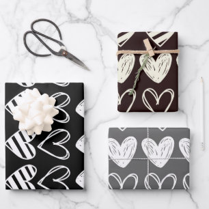 Feuille De Papier Cadeau Coeur blanc #24