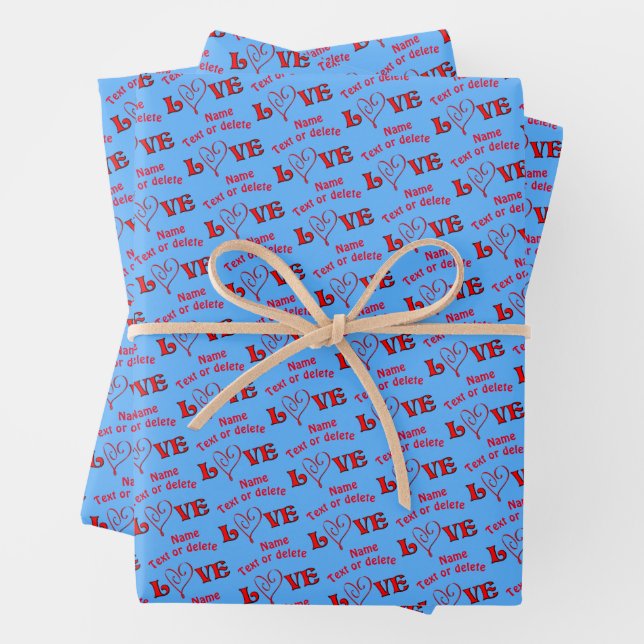 Feuille De Papier Cadeau Coeur d'amour personnalisé (En situation)