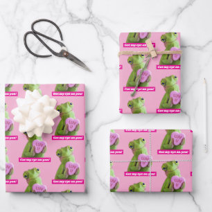 Feuille De Papier Cadeau Cœur de Caméléon (Je t'aime)