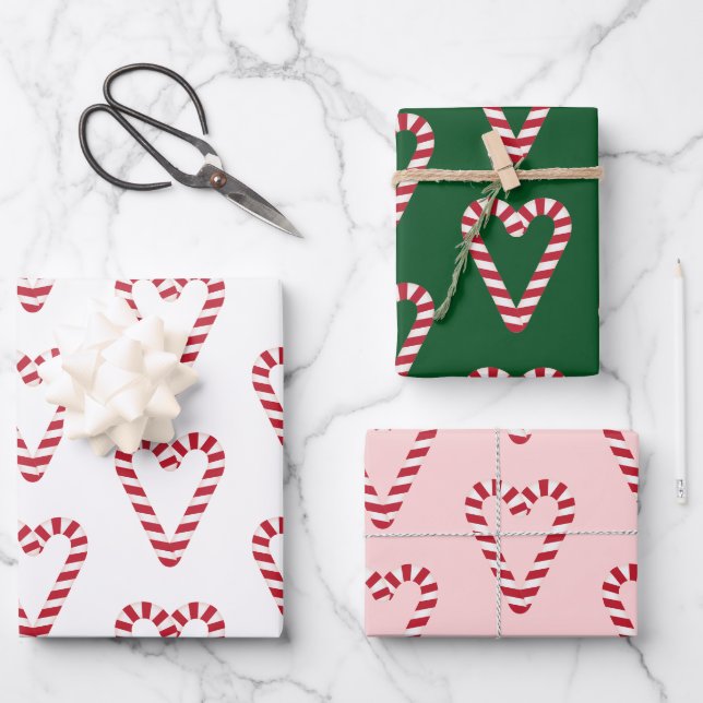 Feuille De Papier Cadeau Coeur de Sucre de canne doux (Recto)