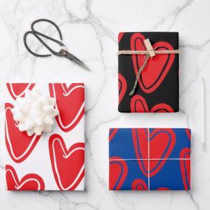 Feuille De Papier Cadeau Coeur rouge