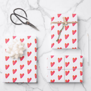 Feuille De Papier Cadeau Coeurs d'amour