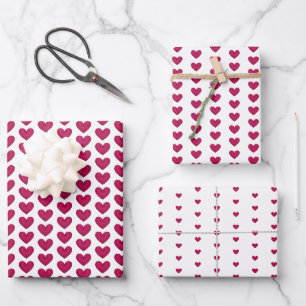 Feuille De Papier Cadeau Coeurs d'amour Vintage Romantique Saint-Valentin 3