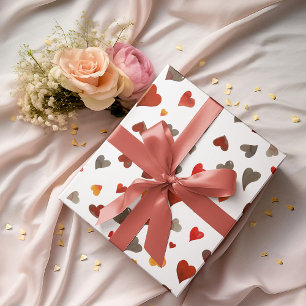 Feuille De Papier Cadeau Coeurs de la Saint Valentin - rétro