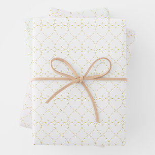 Feuille De Papier Cadeau Coeurs dorés du diamant