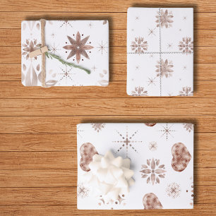 Feuille De Papier Cadeau Coeurs et fleurs Roses en or sur blanc