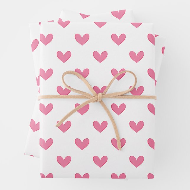 Feuille De Papier Cadeau Coeurs Whimsical Rose (En situation)
