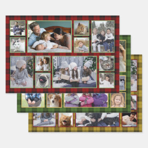 Feuille De Papier Cadeau Collage de photos familiales 36 photos  Plaid de B