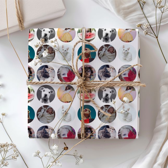 Feuille De Papier Cadeau Collage personnalisé de photos multiples (Créateur téléchargé)
