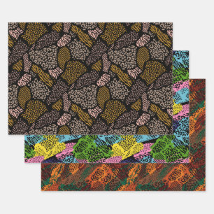 Feuille De Papier Cadeau Collection de Posters de animaux Safari