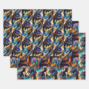 Feuille De Papier Cadeau Collection Dragon Realm