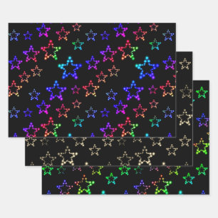 Feuille De Papier Cadeau Collection Étoiles Pailletées