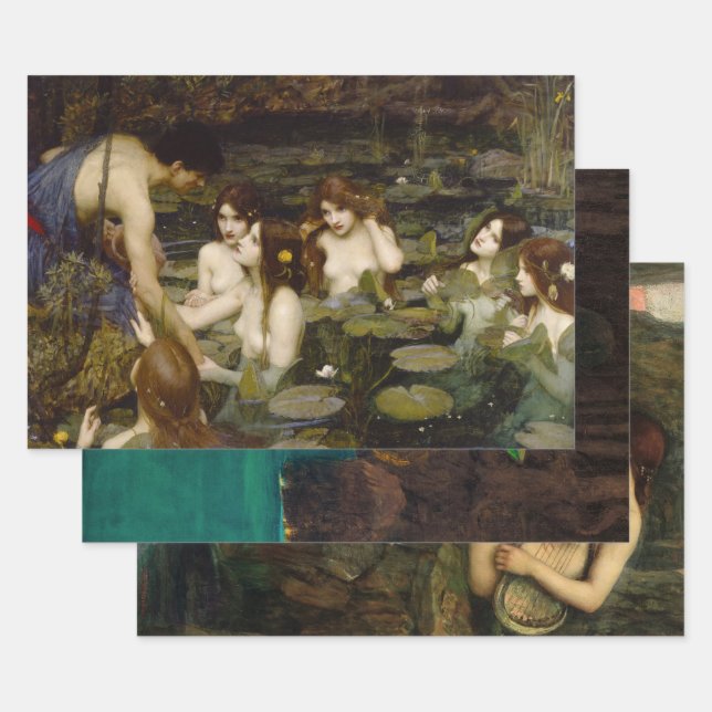 Feuille De Papier Cadeau Collection John William Waterhouse, Découpage (Lot)