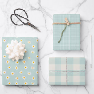 Feuille De Papier Cadeau Collection Little One - sarcelle douce