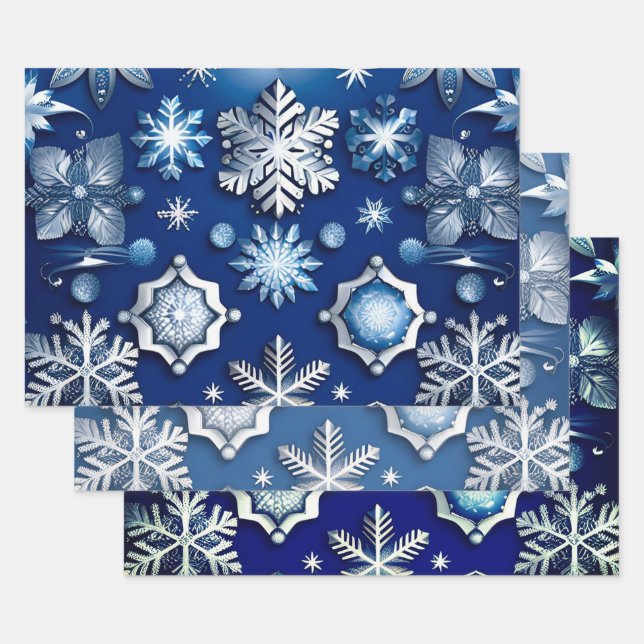 Feuille De Papier Cadeau Collection Motif Fléau bleu (Lot)