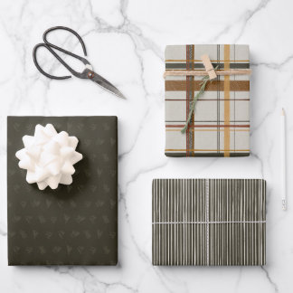 Feuille De Papier Cadeau Collection Noël | Cèdre Vert, Plaid, Grille