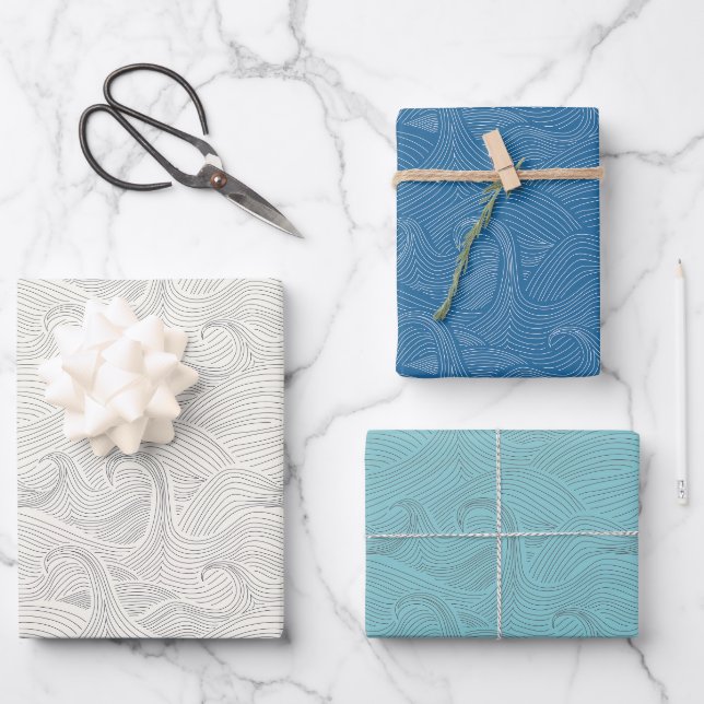 Feuille De Papier Cadeau Collection Wave (Recto)