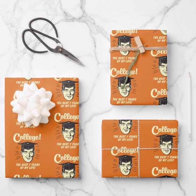 Feuille De Papier Cadeau Collège : Les 7 Meilleures Années De Ma Vie (Recto)