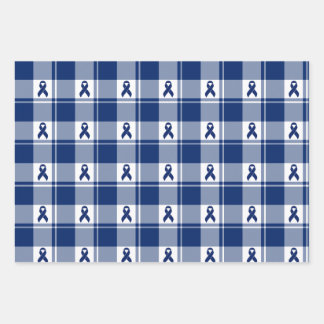 Feuille De Papier Cadeau Colorectal Cancer Awareness Plaid Wrapping Paper