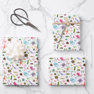 Feuille De Papier Cadeau Colorful sea life