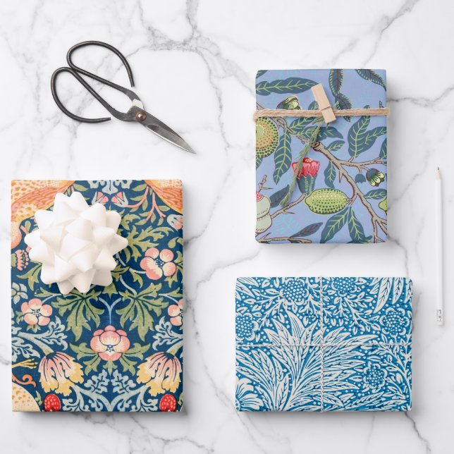 Feuille De Papier Cadeau Combinaison botanique William Morris Wrapping Pape (Recto)