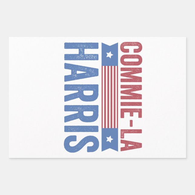 Feuille De Papier Cadeau Commie-La Harris 2024 Funny Anti Kamala Harris (Devant)