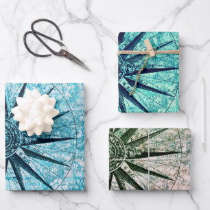Feuille De Papier Cadeau Compas nautique