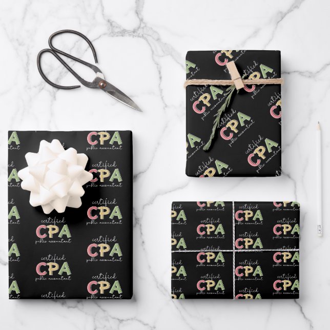 Feuille De Papier Cadeau Comptable public certifié CPA (Recto)