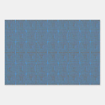 Concentric Wavy Squares on a mottled blue paintbox