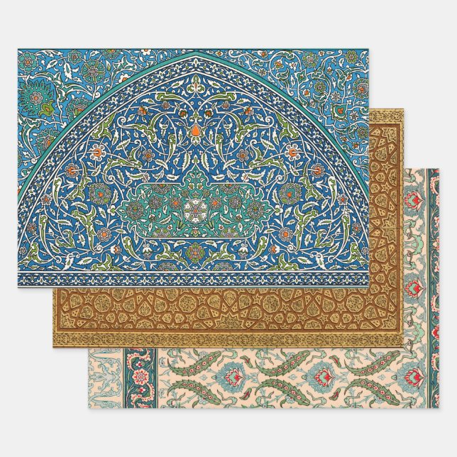 Feuille De Papier Cadeau Conception arabesque (Lot)