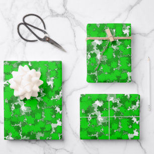 Feuille De Papier Cadeau Conception d'art abstrait feuillage vert